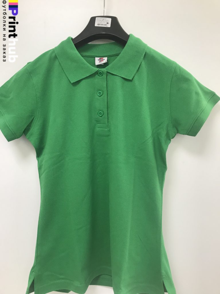 Женская рубашка-поло зеленая
